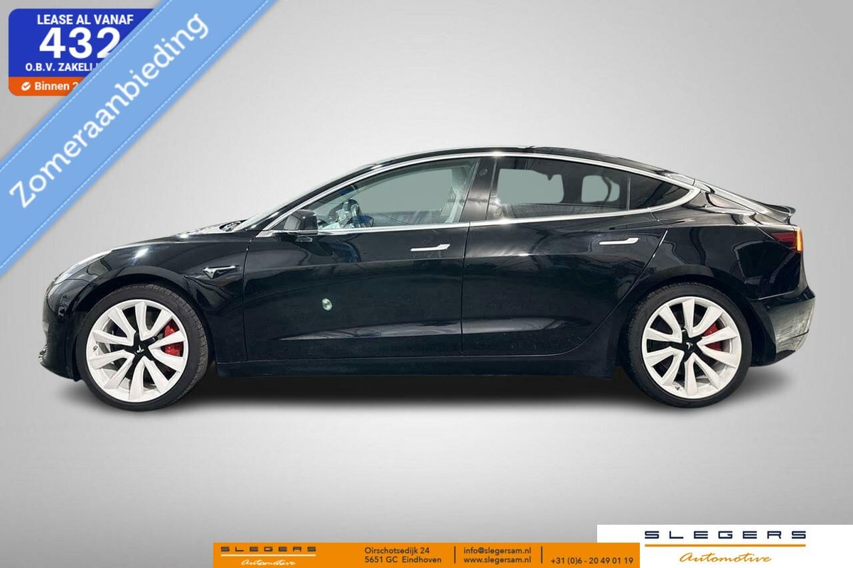 Tesla-Model 3-Performance AWD 75 kWh 513PK Premium Sound Autopilot | Lease One en Lenen op Maat maken het mogelijk!